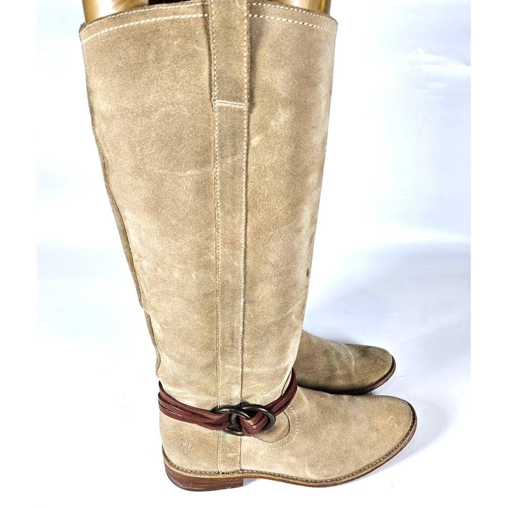 Frye Kirsten Tall Tan Suede Leather Riding Boots Women's Size: 7 B
